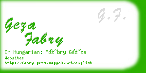 geza fabry business card